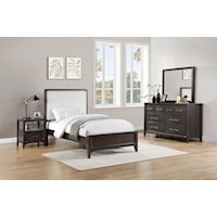 Contemporary Bedroom Set with Nightstand with Dresser/Mirror