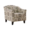 Fusion Furniture 4250 CROSSROADS MINK Medallion Accent Chair with Wooden Legs