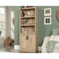 Farmhouse 2-Door Library Bookcase with Adjustable Shelves