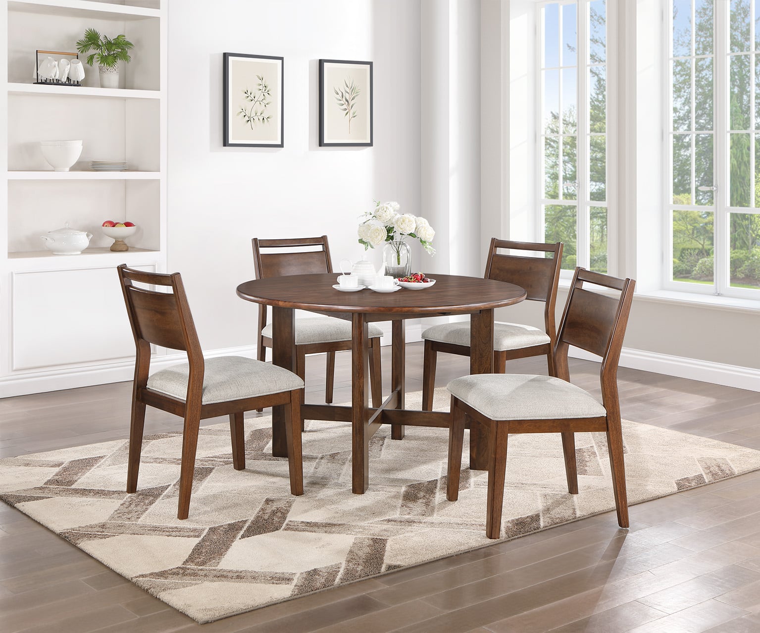 5-Piece Dining Set with Round Table