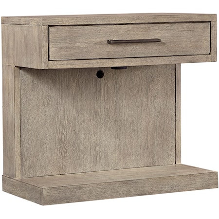 Contemporary 1-Drawer Nightstand with Felt-Lined Top Drawer