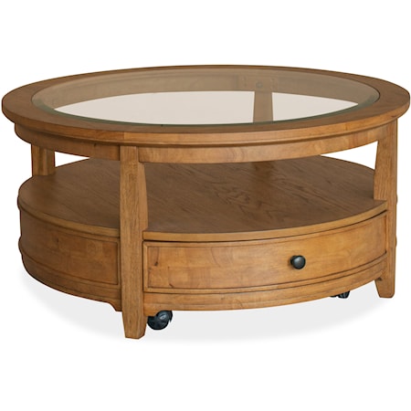 2-Drawer Round Cocktail Table