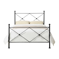 King Metal Poster Bed with X Accents in Bronze
