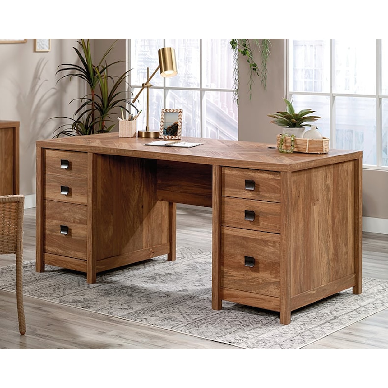 Sauder Cannery Bridge Double Pedestal Executive Desk