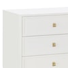 Accentrics Home Accents White and Gold Six Drawer Dresser