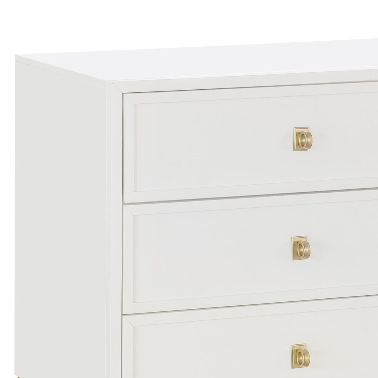 Accentrics Home Accents White and Gold Six Drawer Dresser