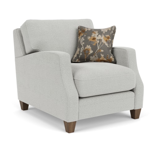 Transitional Chair with Scalloped Arms