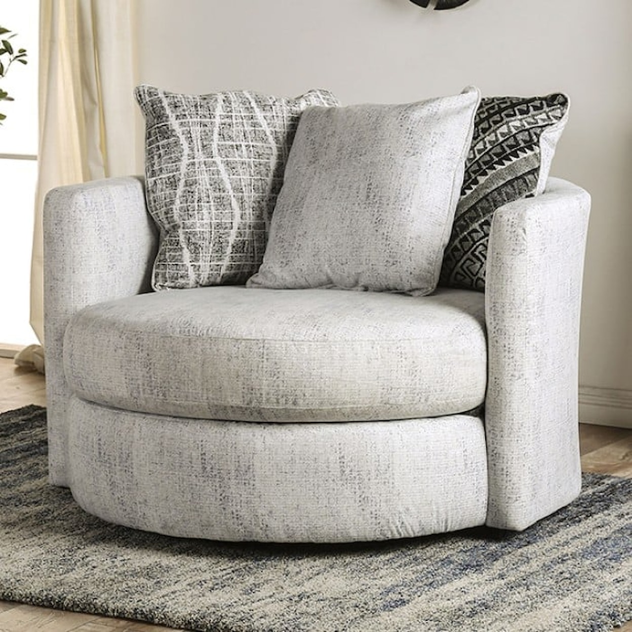 Furniture of America Eimear Swivel Accent Chair