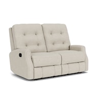 Transitional Button Tufted Reclining Loveseat