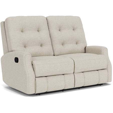Transitional Button Tufted Reclining Loveseat