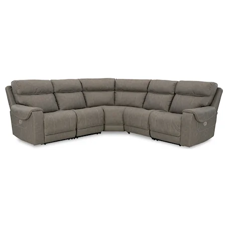 5-Piece Power Reclining Sectional with Pop-Out Cup Holders