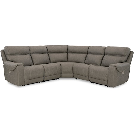 5-Piece Power Reclining Sectional with Pop-Out Cup Holders