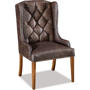 Traditional Leather Accent Chair