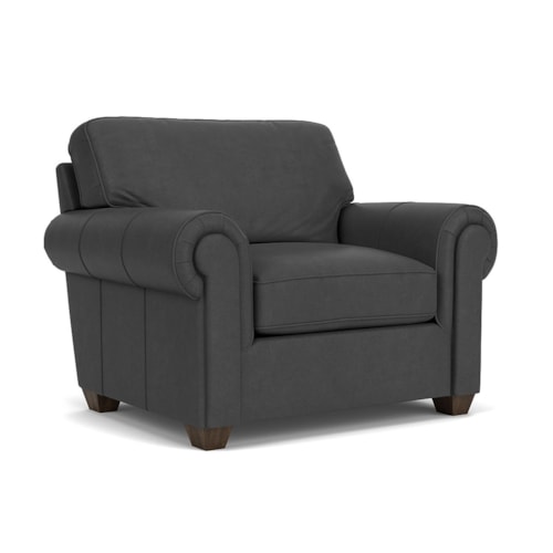 Transitional Chair with Rolled Arms