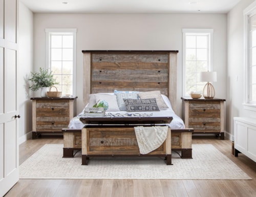 Rustic 4-Piece Queen Bedroom Set