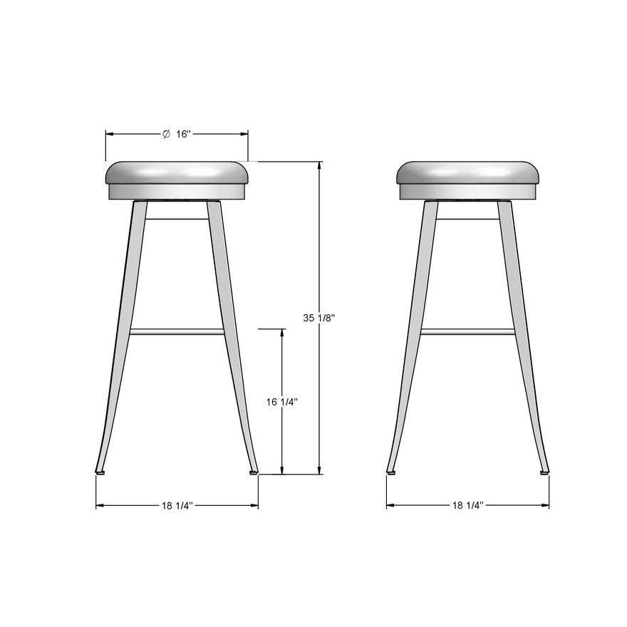 Upholstered Spectator Height Swivel Stool