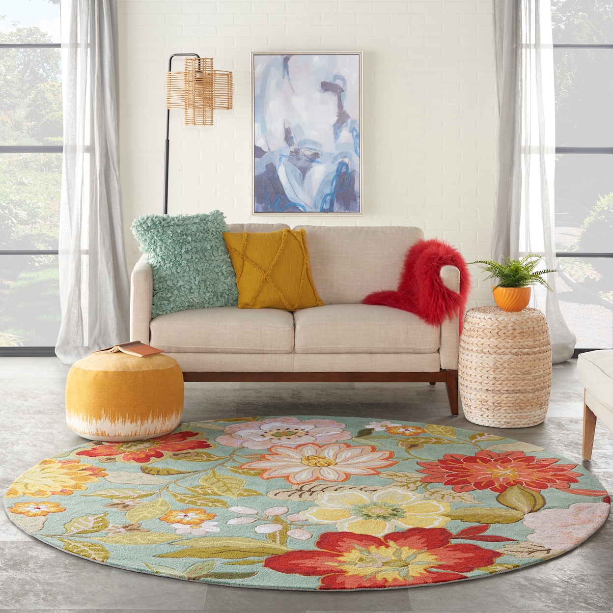 Nourison Fantasy 7'6" Round  Rug