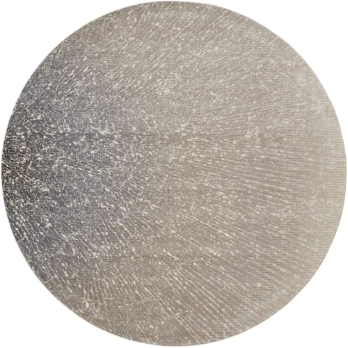 8'  Ivory/Grey Round Rug