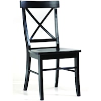 Transitional X-Back Dining Chair in Black