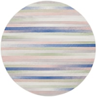 5'  Ivory Multicolor Round Rug