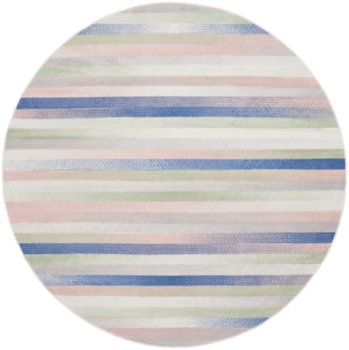 5'  Ivory Multicolor Round Rug