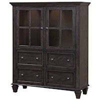 Casual Contemporary 52" Cabinet with Touch Light and Hanging Stemware Storage