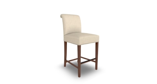 Transitional 30" Upholstered Barstool with Rolled Back