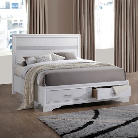 Wood King Storage Panel Bed