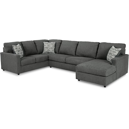 3-Piece Sectional with Right Chaise