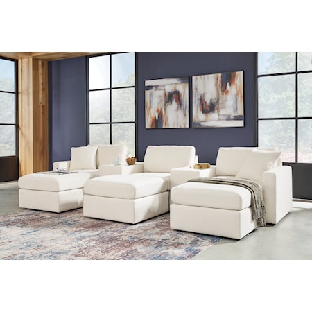 5-Piece Sectional And 3 Ottomans