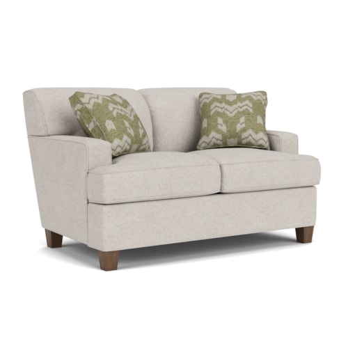 Contemporary Loveseat with Track Arms