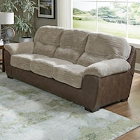 Fabric/Faux Leather Sofa w/ Drop Down Table
