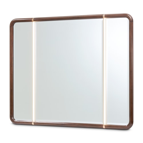 Modern Beveled Dresser Mirror with LED Lighting