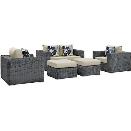 Outdoor 5 Piece Sectional Set