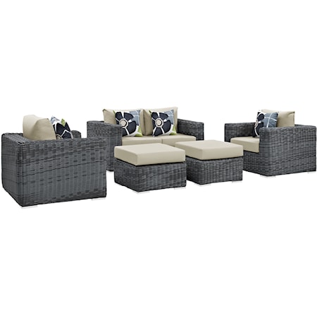 Outdoor 5 Piece Sectional Set