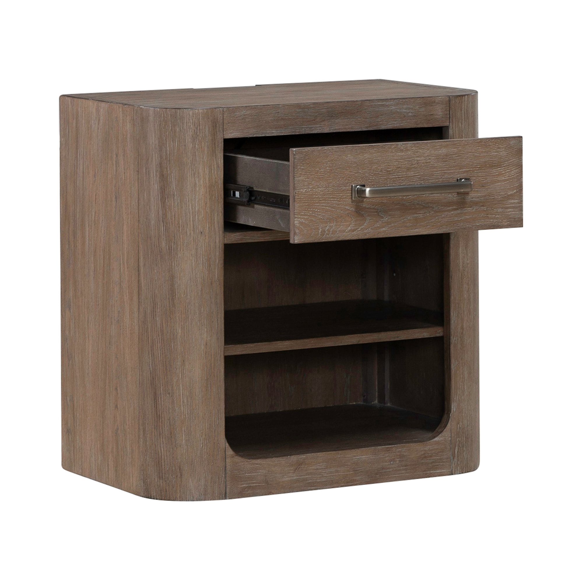 Liberty Furniture South Bend Open Nightstand with Charging Station