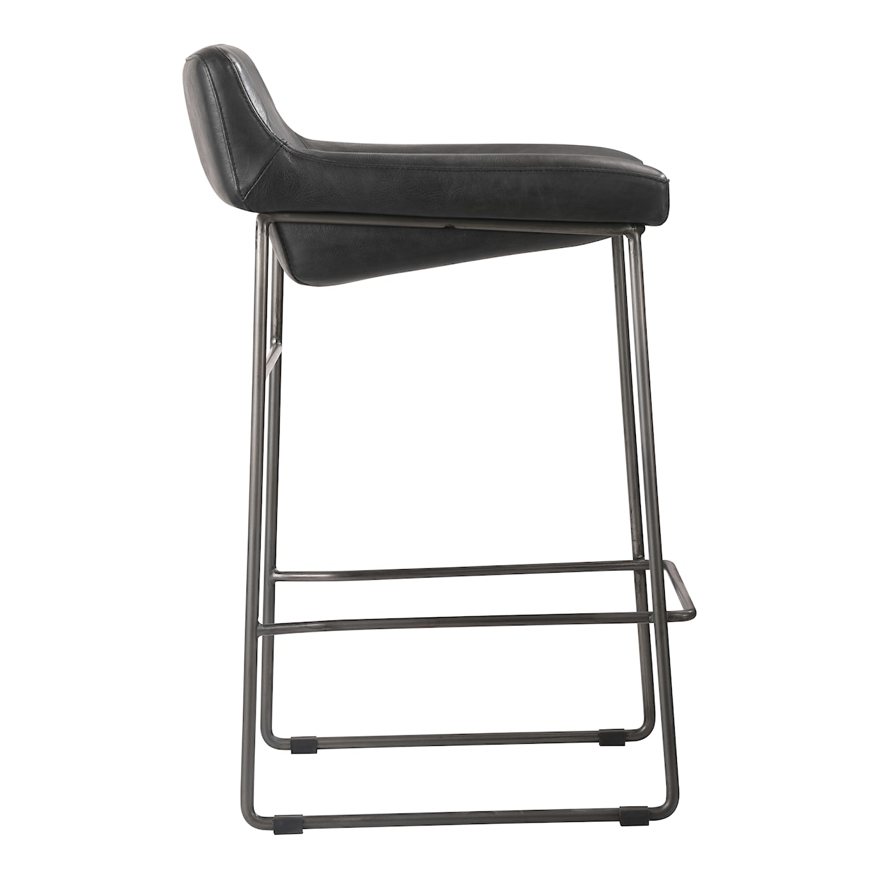 Moe's Home Collection Starlet Starlet Counter Stool Onyx Black Leather -M2