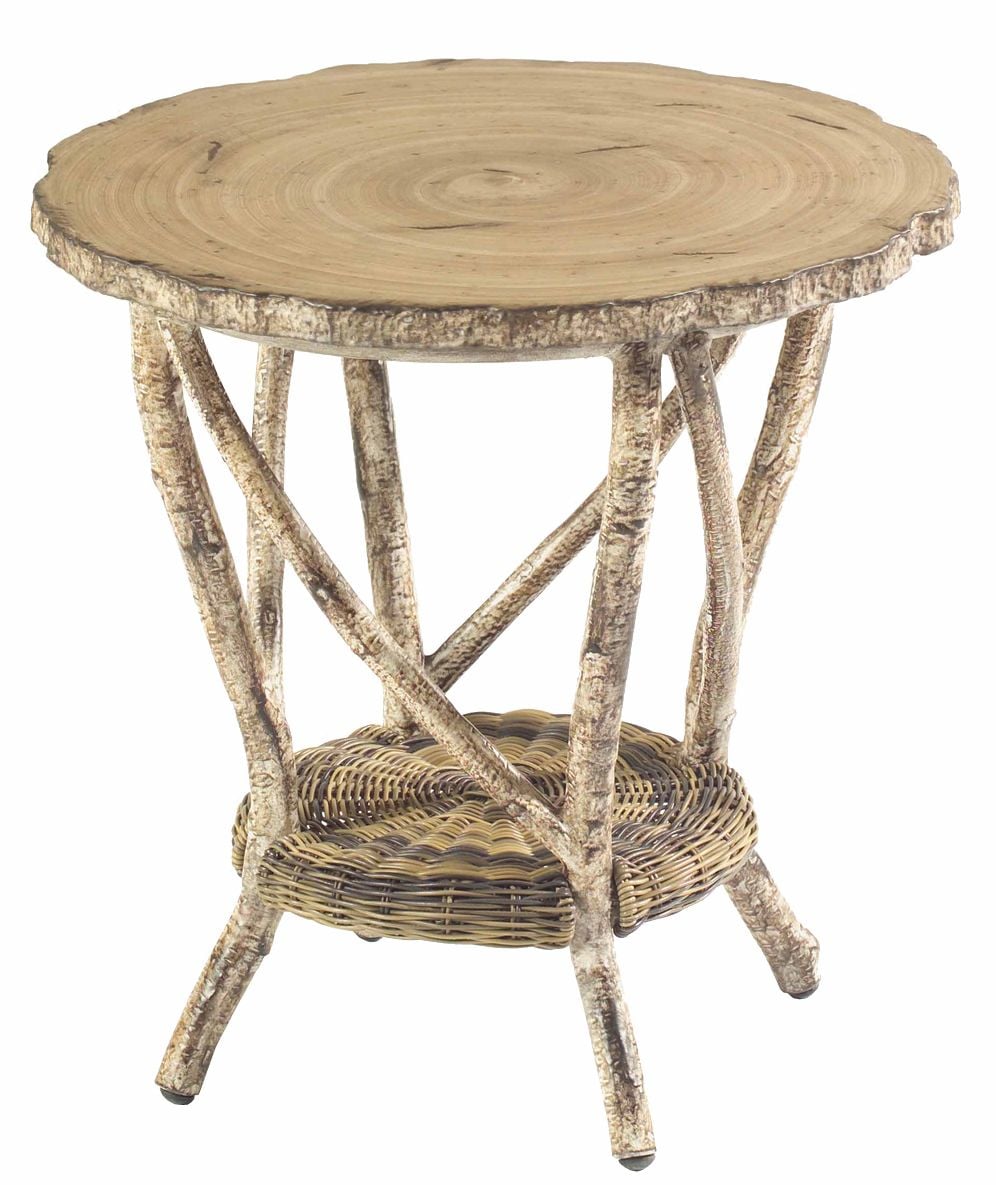 Side Table With Faux Birch Top