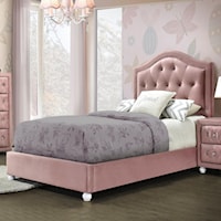 Glam Style Full Upholstered Bed with Tufting