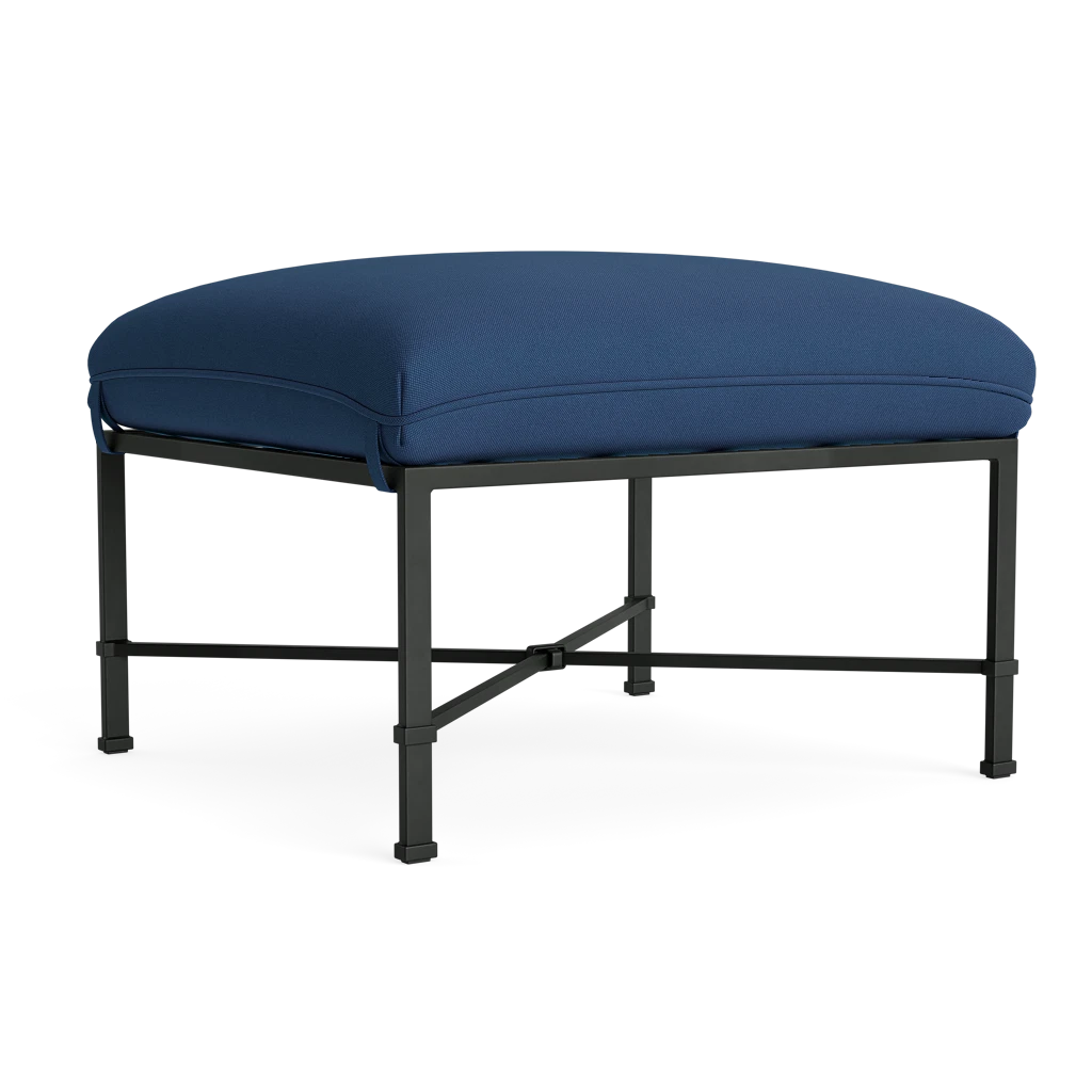 Cushioned X-Stretcher Chair Ottoman