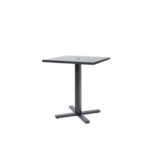 Palermo 36" Square Slat-Top Counter Table with Umbrella Hole