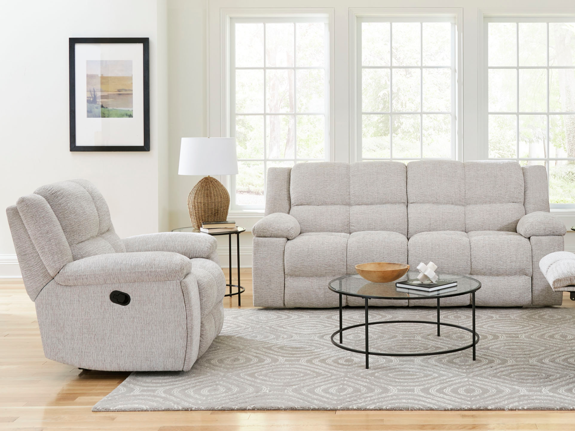 Manual Reclining Sofa and Recliner Set