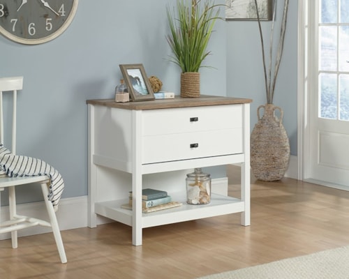 Farmhouse 1-Drawer Lateral File Cabinet with Lower Storage Shelf