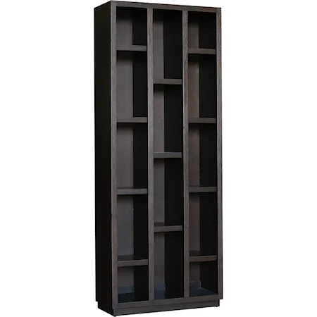 Transitional Bookcase Curio with 11 Adjustable Shelves