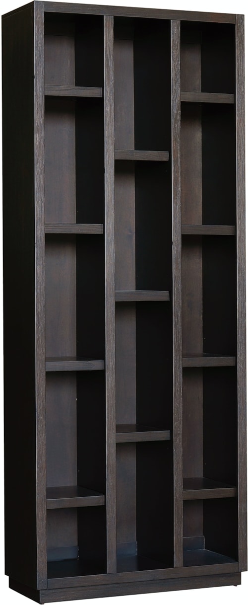 Transitional Bookcase Curio with 11 Adjustable Shelves