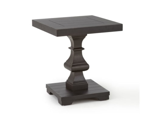 Square End Table with Plank Top