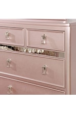 Furniture of America Ariston Transitional 5 Drawer Swivel Chest with Felt-Lined Top Drawers and Mirror Back