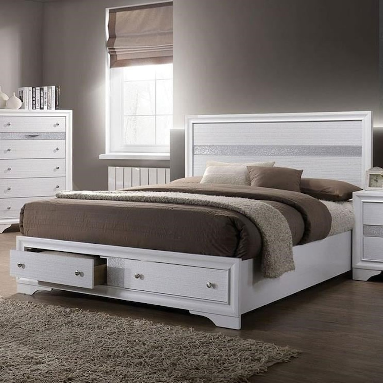 FUSA Chrissy King Storage Bed