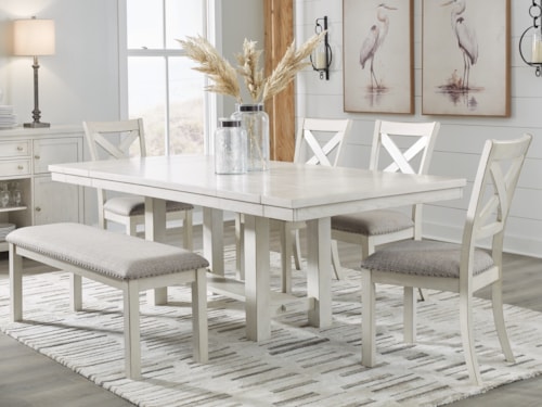 Dining Table, 4 Chairs And Bench