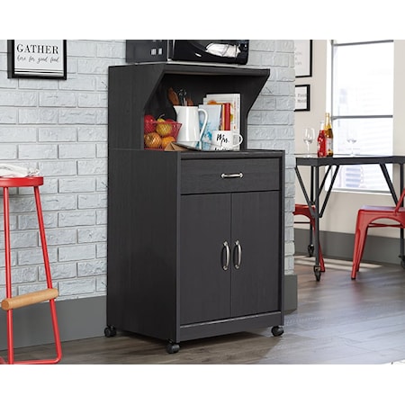 Transitional 2-Door Kitchen Cart with Adjustable Shelf